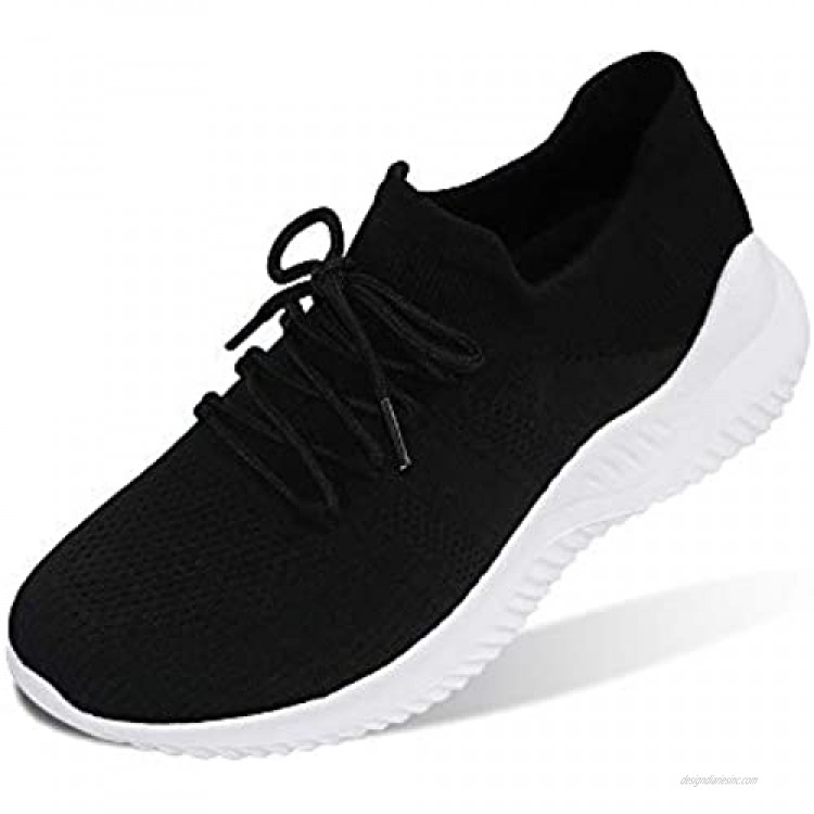 IFSONG Women Slip on Walking Shoes Sock Knitted Upper Sneakers Casual Running Tennis Ultra Lightweight Breathable Spring Summer
