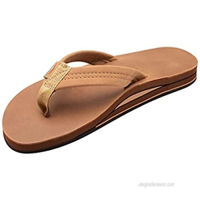 Rainbow Sandals Mens Luxury Leather - Double Layer Arch Support with 1" Strap