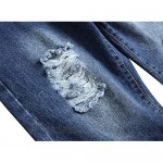 DANT BULUN Men's Distressed Slim Fit Fashion Ripped Short Jeans Casual Denim Shorts with Hole