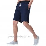 FoxQ Men's Shorts with Zipper Pockets Summer Loose Casual Sports Elastic Waist Drawstring