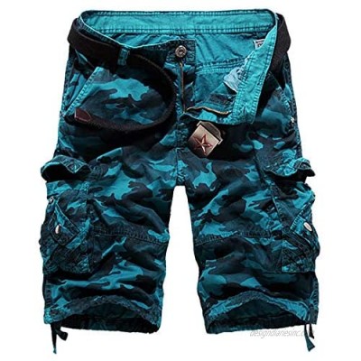 KEYBUR Relaxed Fit Outdoor Comouflage Camo Cargo Shorts for Men