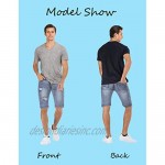 Lavnis Men's Casual Denim Shorts Classic Fit Distressed Summer Fashion Ripped Short Jeans