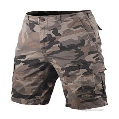 Men's Classic Relaxed-Fit Cargo Shorts Multi Pocket Camouflage 100% Heavy Cotton