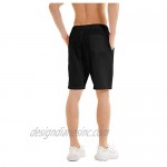 YuKaiChen Men's Linen Casual Classic Fit Shorts Flat Front Drawstring Summer Beach Shorts with Pockets