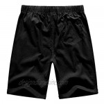 YuKaiChen Men's Linen Casual Classic Fit Shorts Flat Front Drawstring Summer Beach Shorts with Pockets