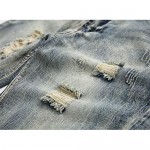 Andongnywell Men's Summer Casual Denim Shorts Distressed Stretchy Jeans Shorts Ripped Straight Short Pants