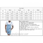 chouyatou Men's Summer Casual Adjustable Should Strap Denim Bib Overall Shorts