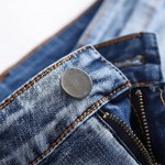 Men Capri Denim Pants Pleated Zipper Crumple Straight Vintage Style Slim Fit Jeans Casual Shorts Outfits