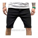 Men's Casual Ripped Denim Fit Shorts Button up Distressed Jeans Sport Running Shorts with Pockets