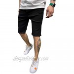 Men's Casual Ripped Denim Fit Shorts Button up Distressed Jeans Sport Running Shorts with Pockets