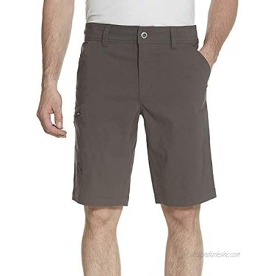 Gerry Stretch Cargo 5 Pocket Venture Flat Front Woven Hiking Shorts for Men  Slate  34