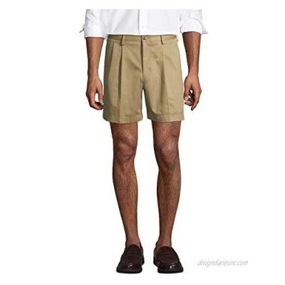 Lands' End Men's Traditional Fit Pleated 6" No Iron Chino Shorts