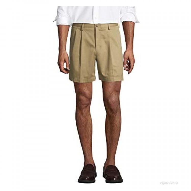 Lands' End Men's Traditional Fit Pleated 6 No Iron Chino Shorts