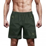 MAGCOMSEN Men's Shorts Quick Dry Athletic Running Shorts with Zipper Pockets for Gym Workout Hiking
