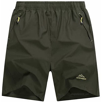 MAGCOMSEN Men's Shorts Quick Dry Athletic Running Shorts with Zipper Pockets for Gym  Workout  Hiking