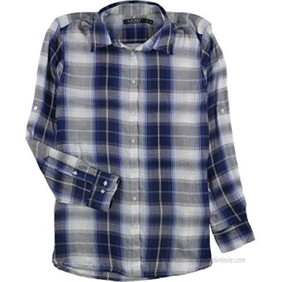 Ralph Lauren Womens Long Sleeve Plaid Button Up Shirt