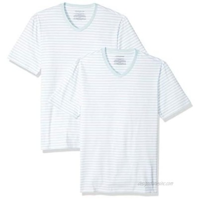  Essentials Men's Slim-fit Short-Sleeve Stripe V-Neck T-Shirts