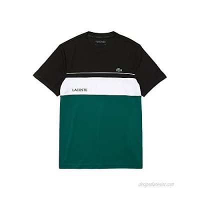 Lacoste Men's Sport Short Sleeve Colorblock Logo Ultra Dry T-Shirt