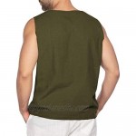 COOFANDY Mens Beach Shirts Fashion Sleeveless Tee Shirt Casual Cotton Linen Tank Top