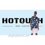 Hotouch Men's Hawaiian Aloha Shirt Short Sleeve Tropical Floral Print Button Down Shirt Casual Holiday Summer Shirt