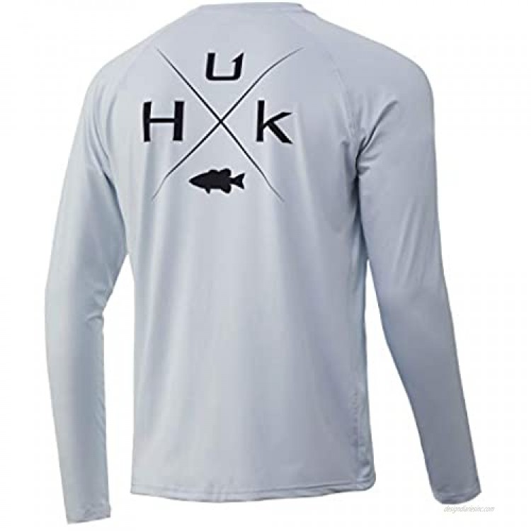 HUK Men's Pursuit Long Sleeve Sun Protecting Fishing Shirt X Bass - Plein Air Large