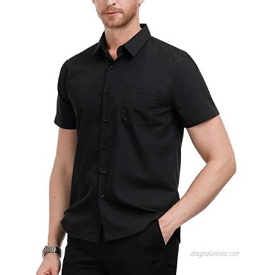 PJ PAUL JONES Men’s Casual Dress Shirts Button Down Short Sleeve Business Shirt
