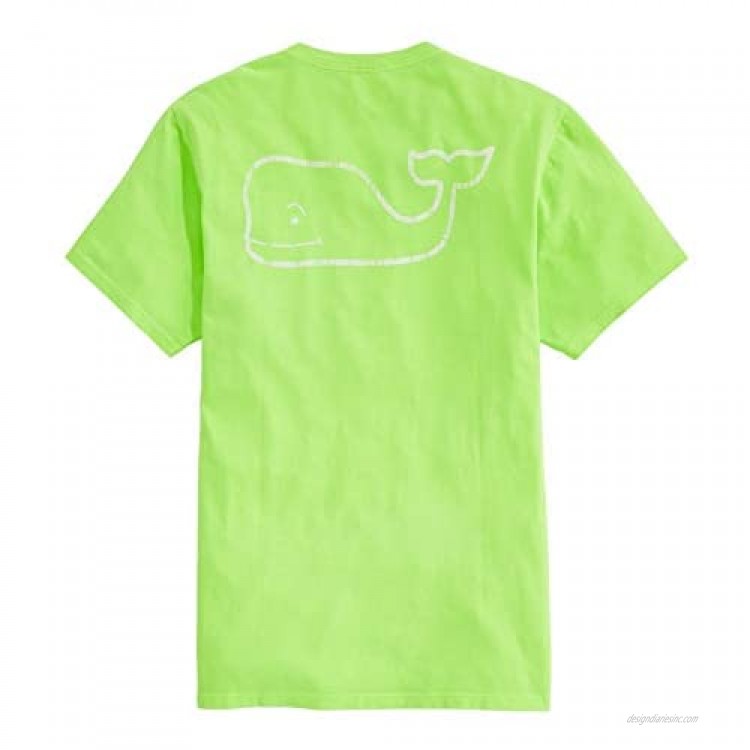 Vineyard Vines Men's Short Sleeve Neon Garment Dyed Vintage Whale Pocket T-Shirt