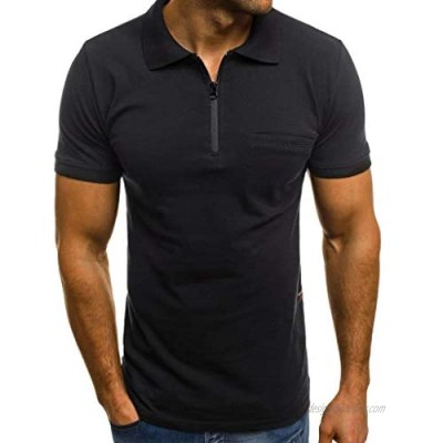 Kulywon Mens Shirts Fashion Personality Men's Casual Slim Short Sleeve Pockets T Shirt Top Blouse