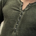 Men's Henley Shirts Casual Long Sleeve Button up Lightweight Slub Henley Autumn Casual Vintage T-Shirt Tops