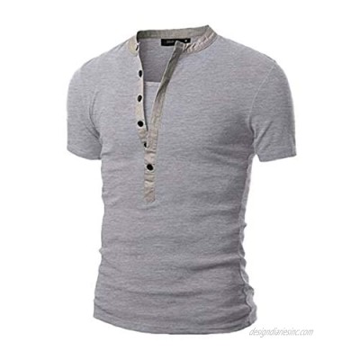 Men's Short Sleeve Classic Henley Shirts Summer Casual T-Shirts Quick Dry Athletic Workout Tops Undershirts Comfort