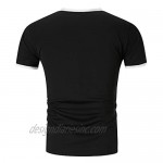 Miqieer Mens Casual Premium Slim Fit Henley T-Shirts Short Sleeve Lightweight