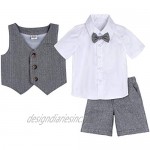 A&J DESIGN Baby & Toddler Boys Gentleman Suit 3pcs Shorts Sets Shirts & Vest & Shorts