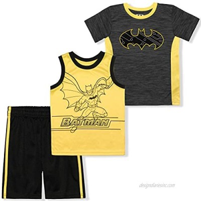 BATMAN Warner Bros Boy's 3 Pack Short Sleeve Shirt  Undershirt and Shorts Set