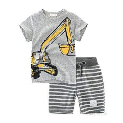 BTGIXSF Toddler Boys Cotton Clothing Sets T-Shirt & Shorts Set Boy Summer Outfits 18M-8Y