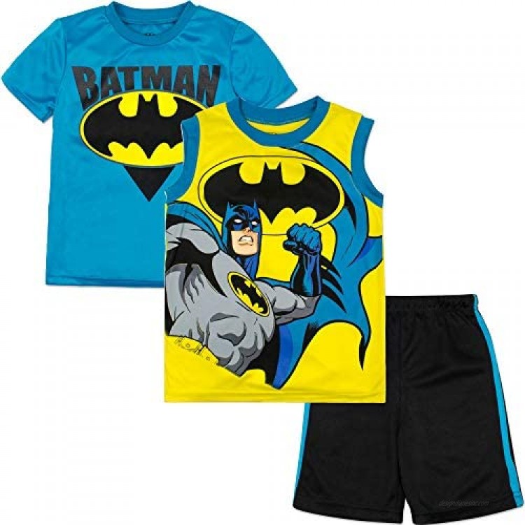 DC Comics Batman Toddler Boys T-Shirt Tank Top Shorts Set Yellow 3T