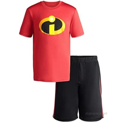 Disney Pixar Incredibles Boys Athletic T-Shirt & Mesh Shorts Clothing Set  Red