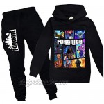 Youth Fashion Pullover Hoodie and Sweatpants Suit for Boys Girls 2 Piece Outfit Sweatshirt Set