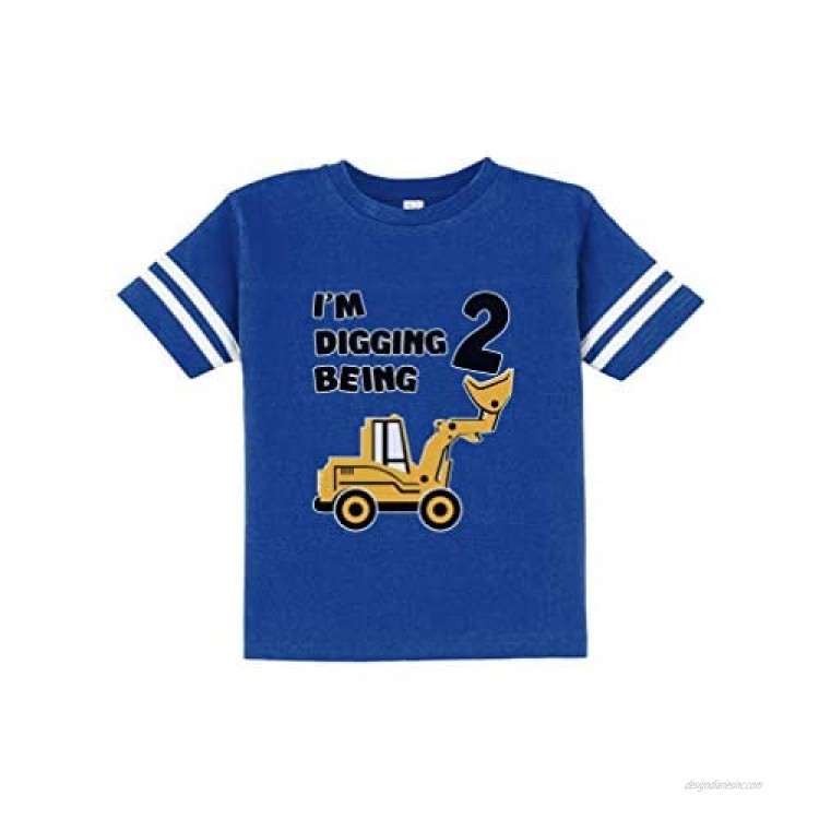 2nd Birthday Shirt Bulldozer Construction Party Cute Toddler Jersey T-Shirt