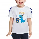 AMZTM 5th Birthday Dinosaur Tee - Dino Themed B-Day Party 5 Year Old Boy T-Shirt