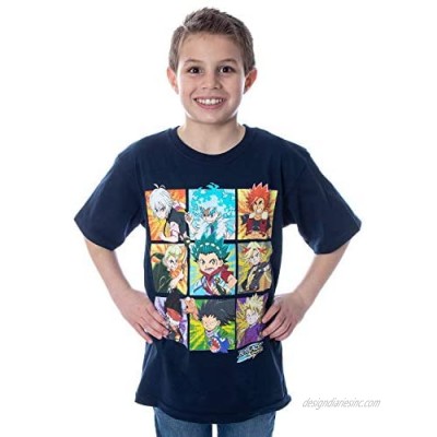 Beyblade Burst Boys' Spinner Tops Graphic Character Grid T-Shirt