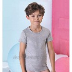 Brix Short Sleeve Tees for Boys - Crewneck Cotton Shirts – Slim fit Tagless t-Shirts - Pack of 4
