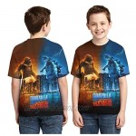 Dinosaur King of Monsters Youth Boys Girls 3D Printed Short Sleeves T Shirt Fashion Youth Tee Shirts
