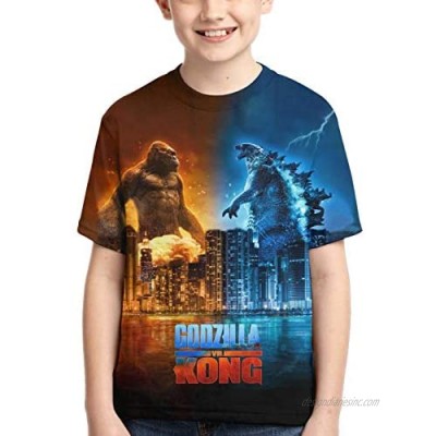 Dinosaur King of Monsters Youth Boys Girls 3D Printed Short Sleeves T Shirt Fashion Youth Tee Shirts