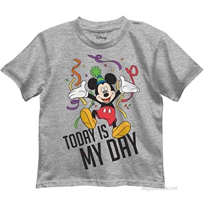 Disney Boys' Mickey Mouse Today is My Day Birthday Graphic Tee T-Shirt