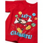 Disney Mickey Mouse Boy's Let's Celebrate Birthday Party Outfit Tee 100% Cotton