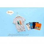 Graphic T Shirts for Boys 5-10 Years 100% Cotton 2/3/4/5/6 Pack Soft and Cute Short Sleeve Tees Machine Wash.