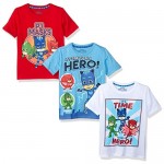 PJ MASKS Toddler Baby Boys' 3 Pack Short Sleeve Graphic T-Shirt