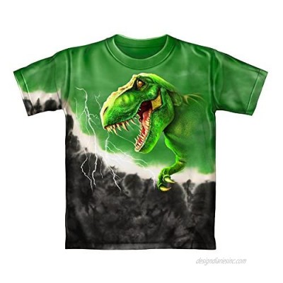 T-Rex Green Tie-Dye Youth Tee Shirt