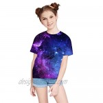 uideazone Boys Girls 3D Graphic Printed T-Shirt Crewneck Short Sleeve Tees 6-14 Years