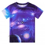 uideazone Boys Girls 3D Graphic Printed T-Shirt Crewneck Short Sleeve Tees 6-14 Years